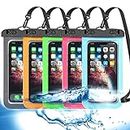 5 Pack Universal Waterproof Phone Pouch, Large Phone Dry Bag Waterproof Case for Apple iPhone Pro Xs XR XS 12 11 10 9 8 7 6 Plus,SE, Samsung S10 S10+ S9+ S9 S8+,Note,up to 6.5"