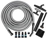 Cen-Tec Systems 95292 Home and Shop Vacuum Expanded Multi-Brand Power Tool Dust Collection Adapter Set and Full Attachment Kit, 30 Ft. Hose, Black