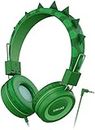 SIMJAR Dinosaur Kids Headphones with Microphone for School, Volume Limiter 85/94dB, Over-Ear Girls Boys Headphones for Kids with Foldable Wired Headphones for iPad/Travel/Tablet (Green)