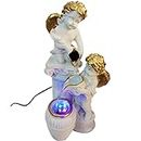 Craft_N_Decor Resin Tabletop Water Fountain/White Angel Baby Fountains/Mini Waterfall with Led Lights for Indoor Outdoor Garden Home Décor Living Room Bedroom Hall Showpiece Gift Items 17 Inch