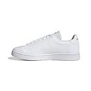 adidas Advantage Base Court Lifestyle Shoes, Zapatillas Hombre, Ftwr White/Ftwr White/Green, 45 1/3 EU