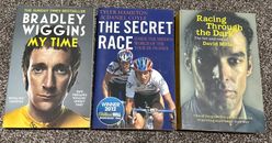 3 x Cycling autobiography Books Bradley Wiggins, David Millar & Tyler Hamilton