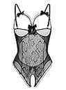 Tuopuda Bodys Sexy Femmes sous-vêtements Babydolls Nuisettes Ensemble de Lingerie Dentelle Erotique Combinaison Chemises de Nuit Sleepwear Underwear Ensemble Lingerie (Noir, M)