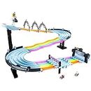 Hot Wheels Mario Kart Rainbow Road Raceway 8-Foot Track Set with Lights & Sounds & 2 1:64 Scale Vehicles, Toy Gift for Kids Ages 4 Years Old & Up, GXX41
