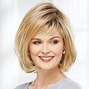 Paula Young Shannon Versafiber Wig Mid-Length, Straight Bob Wig In Heat-Resistant, Curlable Fiber/Multi-tonal Shades of Blonde, Grey, Brown, and Red