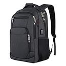 Laptop Backpack, Business Travel Work Commute Anti-theft Durable Laptop Backpack with USB Charging Port, Men's and Women's College Computer Bag, for 15 Inch Laptops and Notebooks (Black)