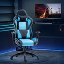 High Back Gaming Chair Office Desk Gamer Chair with Lumbar Support, Blue