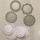 Metal Die Cuts Set Include 4 Different Patterns Round Lace Flower Border Cutting Dies Cut Stencils for Scrapbooking Photo Album Decorative Embossing Paper Dies for Card Making Template (Silver)