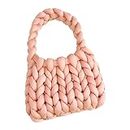 SECRET DESIRE Women Crochet Bag Handbag Tote Bag Lady Underarm Bag For Summer Work Outdoor Pink