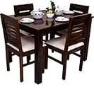 Sb Furniture Solid Sheesham Wood 4 Seater Dining Table Set With 4 Chair For Dining Room Living Room | Wooden Balcony Dining Table Set With 4 Chairs Home | Dining Table Room Furniture | Mahogany
