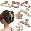 7Pack Large Hair Clips for Thick Hair, Hair Claw Clips in 4Styles,Big Matte Nonslip Strong Hold Claw Clip for Women and Girls Fashion Hair Styling Accessories