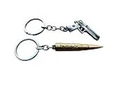 Combo Of Rifle Bullet And Gun Keychain (Pack Of 2)