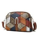 PALAY® Mini Colorblock Crossbody Bag, Retro Rhombus Pattern Purse, Fashion Shoulder Bag