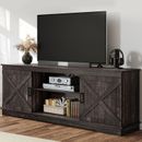 Farmhouse TV Stand for 65 Inch Entertainment Center with Barn Door Media Console