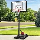 Best Choice Products 10ft Regulation-Size Basketball Hoop, 7.5-10ft Height Adjustable Outdoor Portable Goal System w/Shock Absorbent Rim, High-Performance Base Gel, 2 Wheels
