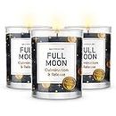 Magnificent 101 Set of 3 Long-Lasting Full Moon Aromatherapy Candles | 10.5 Oz - 42-Hour Burn | 100% Soy Wax, Herbs | Ideal for Meditation, House Energy Cleansing & Manifestation