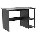 SHW Compact Home Office Desk with Shelves, Espresso