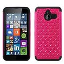 Crystal Rhinestone Bling Plastic Hard Case Protector Cover for Microsoft Lumia 640 Xl (pink)