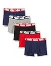 Puma Basic Men's Boxers (5 Pack) Boxer Slip, Multicolor (Blue/Red/Black), XL (Pack de 5) para Hombre