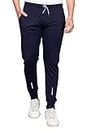 SWADESI STUFF Dry Fit Track Pant for Men | Slim Fit Running Gym Stretchable Jogger - Navy Blue (S)