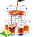 MEETOZ Dispensador acrílico de 6 vasos de chupito, dispensador de bebidas de copa de vino, separador de líquidos para bebidas, dispensador de cerveza de cóctel para bares, fiestas, herramientas para