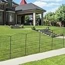 INJOPEXI Decorative Garden Fence 6 Panels 13ft (L)×36in (H) Animal Barrier Fences with 6 Panels Rustproof Metal Wire No Dig Rabbit Fencing Dog Fence for Outdoor Backyard Patio - Without Fence Gate