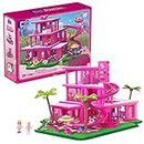 Mega Barbie Dreamhouse Casa con Bloques de construcción, Mini muñecas y Accesorios, Juguete +5 años (Mattel HPH26)