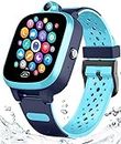 Kids 4G GPS Smart Watch Worldwide Real-Time Tracking Waterproof Phone Video Call Text SOS Emergency Alarm Camera Geo-Fence Pedometer Anti-Lost GPS Tracker Watch for Christmas Girls Boys Gift