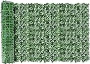 SELLPLUS Wall Decor Artificial Faux Ivy Leaf Mat Artificial Leaves Fence for Vertical Garden Home Wall Balcony Backdrop Decoration Green 1m x 3m
