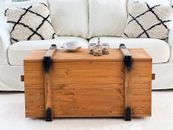 Chest Coffee Table Wood Solid Living Room Table Chest Table Box Vintage Shabby M