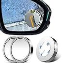 Uni-Fine 2 Stück HD Kristallspiegel Konvex Rückspiegel,360 ° Verstellbarer Premium Toter-Winkel-Spiegel,Wetterfest Mehr Sicherheit für Alle Arten von Autos (Silber)