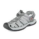 DREAM PAIRS Men's 160912-M-NEW Grey Black Adventurous Summer Outdoor Sandals Size 12 M US
