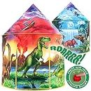 W&O Dinosaur Discovery Play Tent with Roar Button, an Extraordinary Dinosaur Toys for Boys & Girls, Pop Up Tents for Kids, Indoor & Outdoor Kids Playhouse