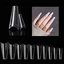 500pcs Lady Clear Tips Acrylic Style Artificial False Nails Half Tips with Bag for DIY Nail Salon(500PCS clear)