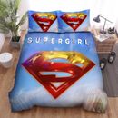 Supergirl Logos Quilt Duvet Cover Set Doona Cover Bedclothes Home Textiles