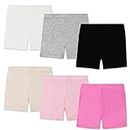 Girls Shorts Breathable and Comfy Kids Cycling Shorts 6 Pack (6-8 Years Old) Stretchy Dancing Bike Pants for Girl Sports Play Underdress