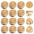 Auped Set 16 Rattan Furniture Buttons Vintage Drawer Cabinet, Natural Cabinet Buttons with Screws, Wooden Chest of Drawers Buttons, Wooden Handles for Kitchen Cabinets Drawers, Living Room