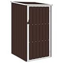 vidaXL Garden Shed Outdoor Tool Equipment Furniture Protection Storage House Sloping Design Roof Weather-Resistant Brown Galvanised Steel