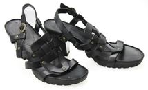 Timberland 62685 Belicia Chaussures Femmes US 9 Cuir Noir Talon Sandales