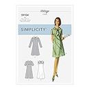 Simplicity SS9104R5 Schnittmuster S9104 Damenkleider mit Ärmeln und Ausschnitt, verschieden, R5 (14-16-18-20-22)