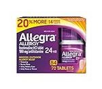 Allegra Adult Non-Drowsy Antihistamine Tablets, 84-Count, 24-Hour Allergy Relief, 180 mg