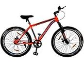 CAYA Boy's and Girl's 26" inches Iron Tubular Double Wall Alloy Rims with Front Shockers and Dual Disc Brakes Fueled Freeride Cycle - Matte Floro Orange