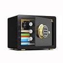 Caja fuerte de seguridad electrónica digital, caja fuerte para el hogar con llaves, cerradura digital para joyas, dinero, objetos de valor en efectivo (Honorable Black)