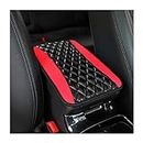 Car Center Console Cushion Pad, Universal Leather Waterproof Armrest Seat Box Cover Protector,Comfortable Car Decor Accessories Fit for Most Cars, Vehicles, SUVs (Red)