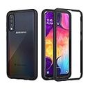 seacosmo Samsung A50 Case, [Built-in Screen Protector] Full Body Clear Bumper Case Shockproof Protective Phone Cases Cover for Samsung Galaxy A50/A50s/A30s/ A505U, Black