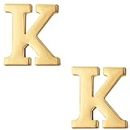 FURE Elegant K Initial Metal Collar Pins (Golden) for Men and Women - Set of 2