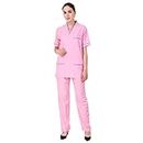 Matram UNISEX Doctors, Nurses, Receptionists, and Corporate staff Scrub Suit (Pink, 3X-Large)