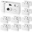Treela 10 Pack Disposable Camera for Wedding 35mm Single Use Film Camera with Flash 27 Exposures 400 ISO Bulk Film Camera for Concert Travel Anniversary Birthday Party Supply Guest Gift (White Style)