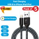 Fast Charger Long Cable USB Lead Cord Wire For Apple iPhone 14 13 12 11 6 7 8 XS