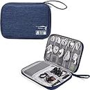 Styleys Electronics Organizer Bag Waterproof Carrying Pouch Travel Universal Cable Organizer Electronics Storage Bag Accessories Cases for Cord, Charger, Earphone, USB, SD Card (Navy Blue - S11089)